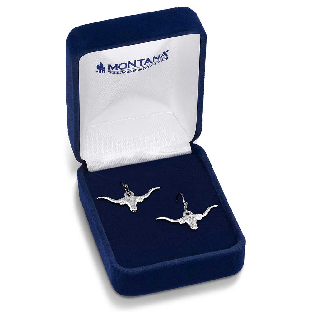 ER6139 Out West Longhorn Earrings by Montana Silversmiths