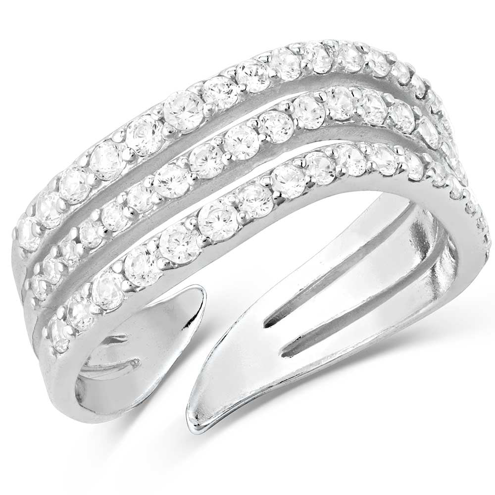 RG5609 Calm Waters Crystal Open Ring by Montana Silversmiths
