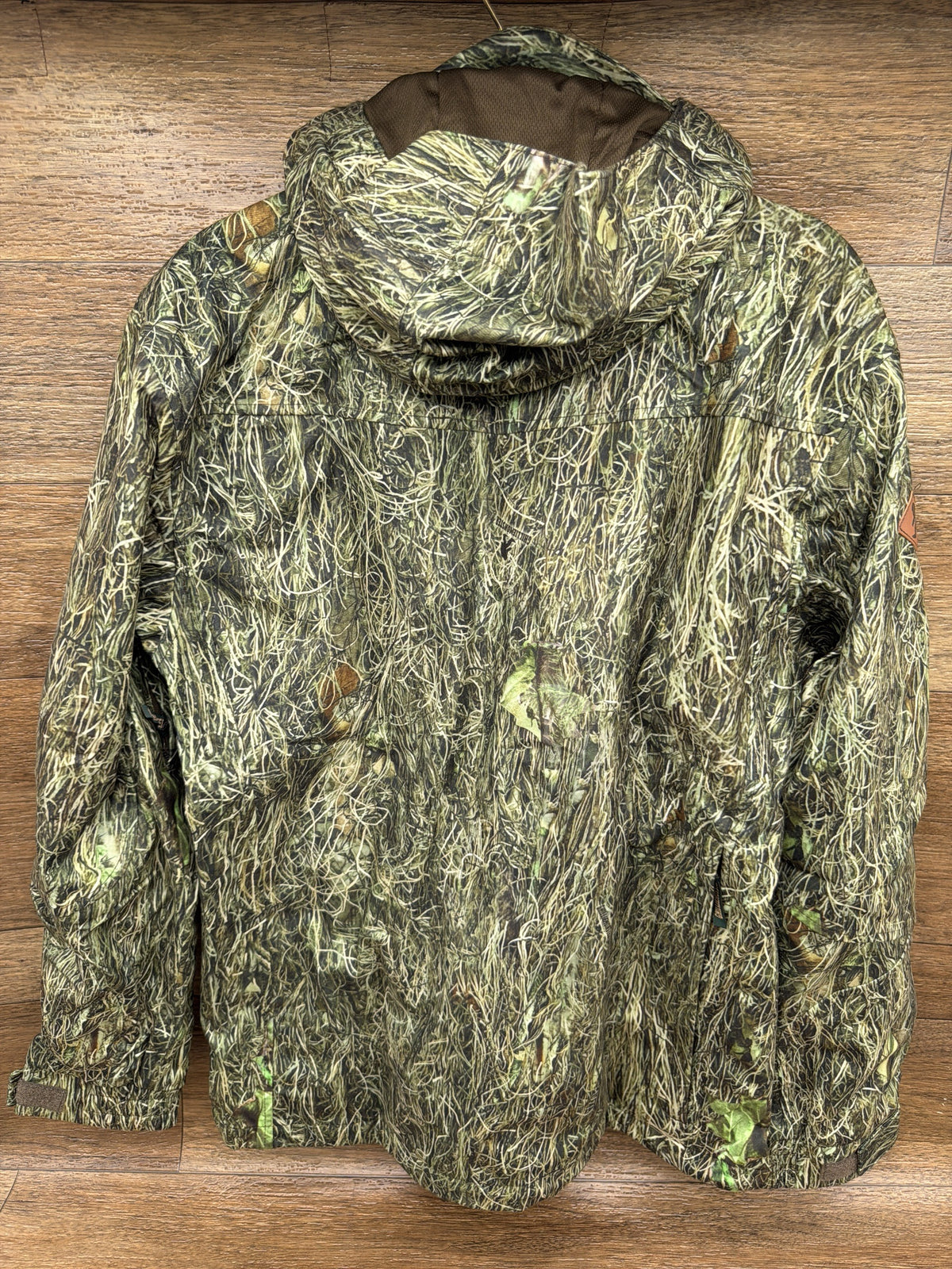 Men's Light Waterproof Woodland Camo Hunting Jacket by Ghilliemonster Outdoors - back
