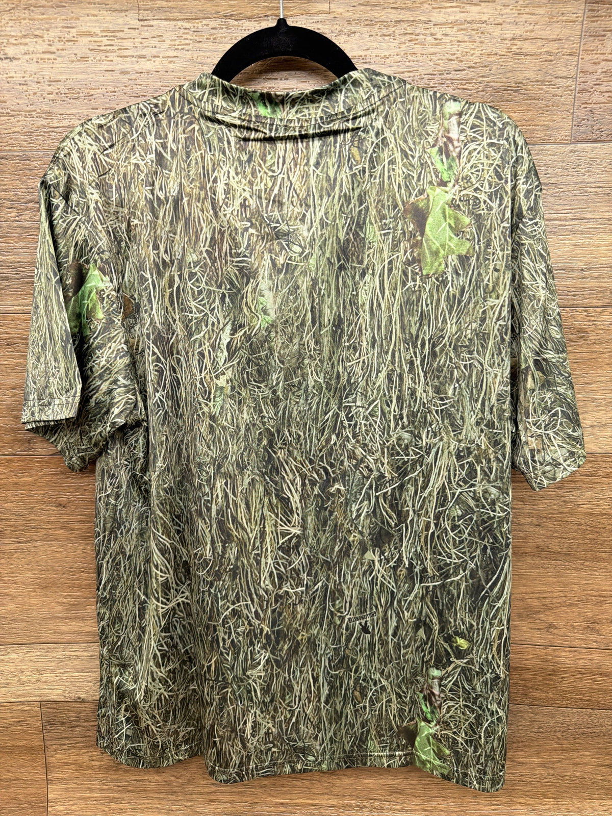 Men's Short Sleeve Woodland Camo Hunting Shirt by Ghilliemonster Outdoors - back