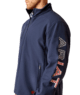 10052856 Men's FR Team Logo Softshell Jacket NAVY|USA By Ariat