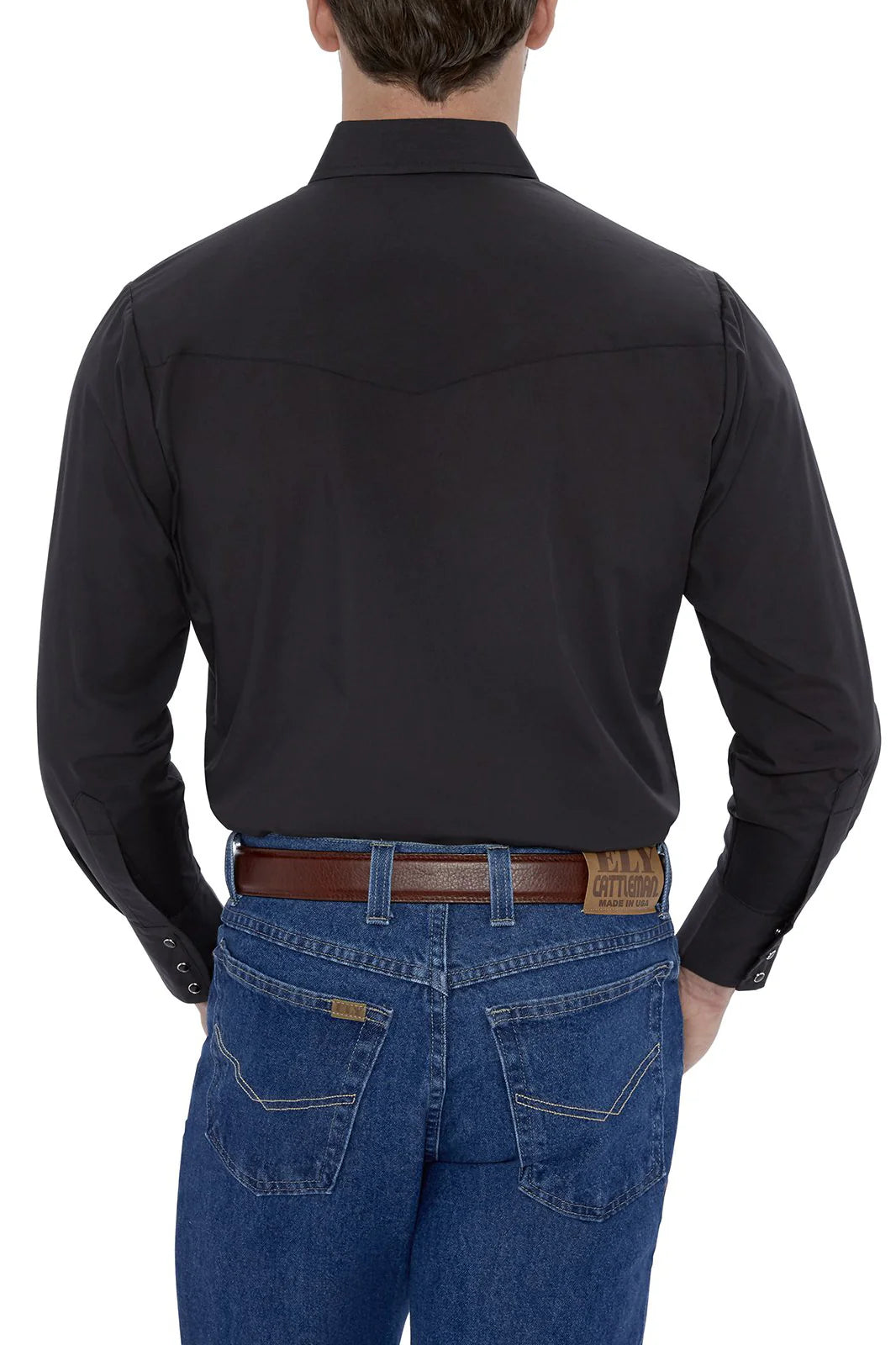 15201905(89) Men's Black Long Sleeve Western Snap Shirt