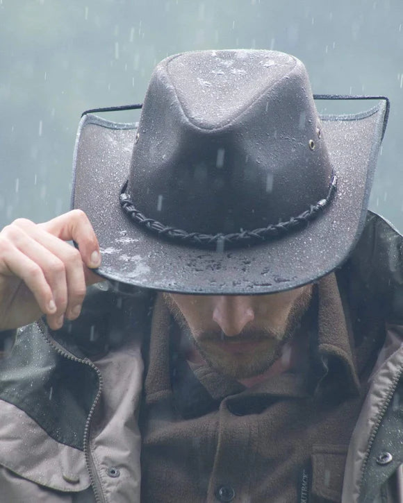 1484-BRN Bootlegger Oilskin Hat by Outback Trading Company.
