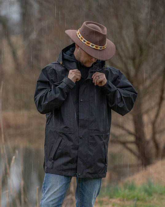 2405-BLK Unisex Pak-a-Roo Waterproof Parka by Outback Trading Company