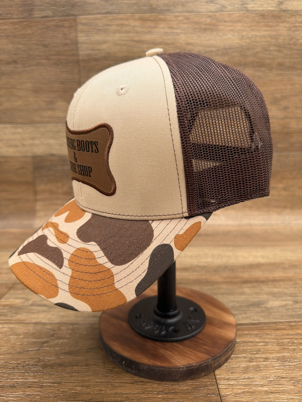Rushing Boots & Shoe Shop trucker cap, side
