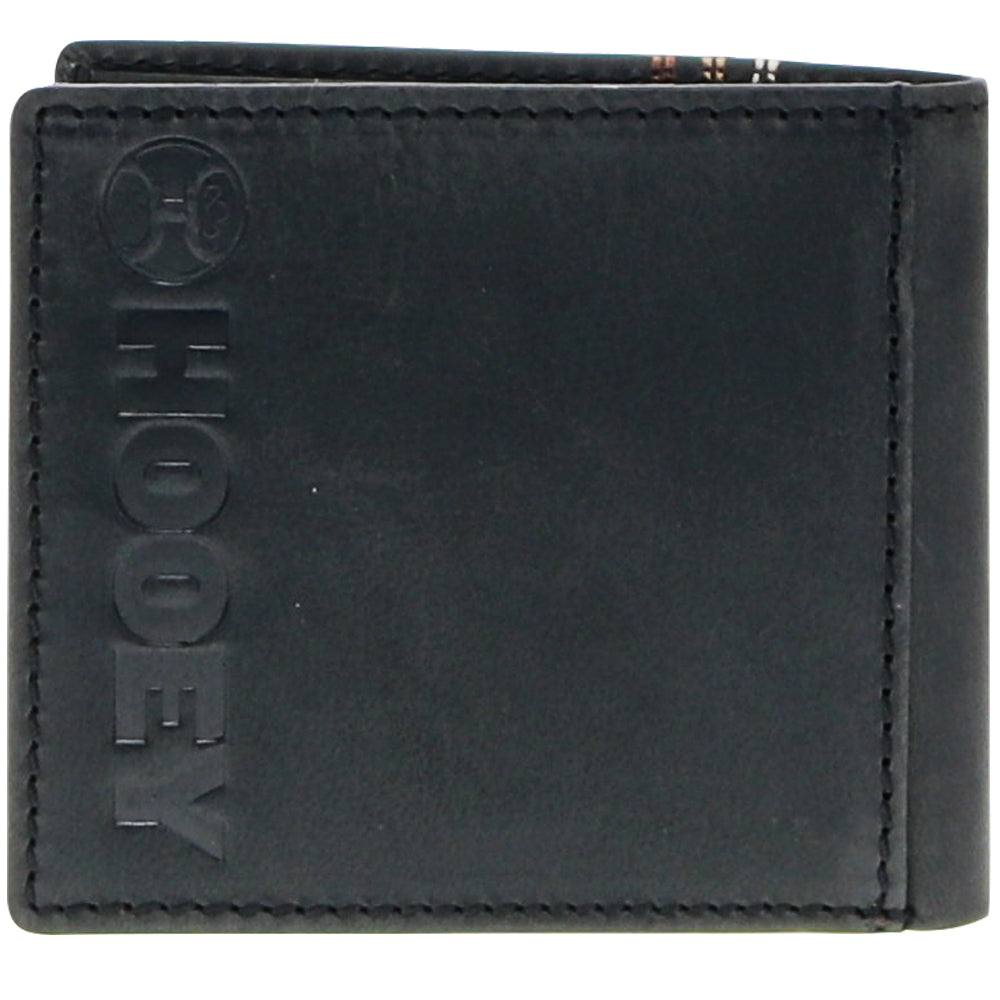 Hooey Ranger black bifold wallet with boot stitch embroidery, back