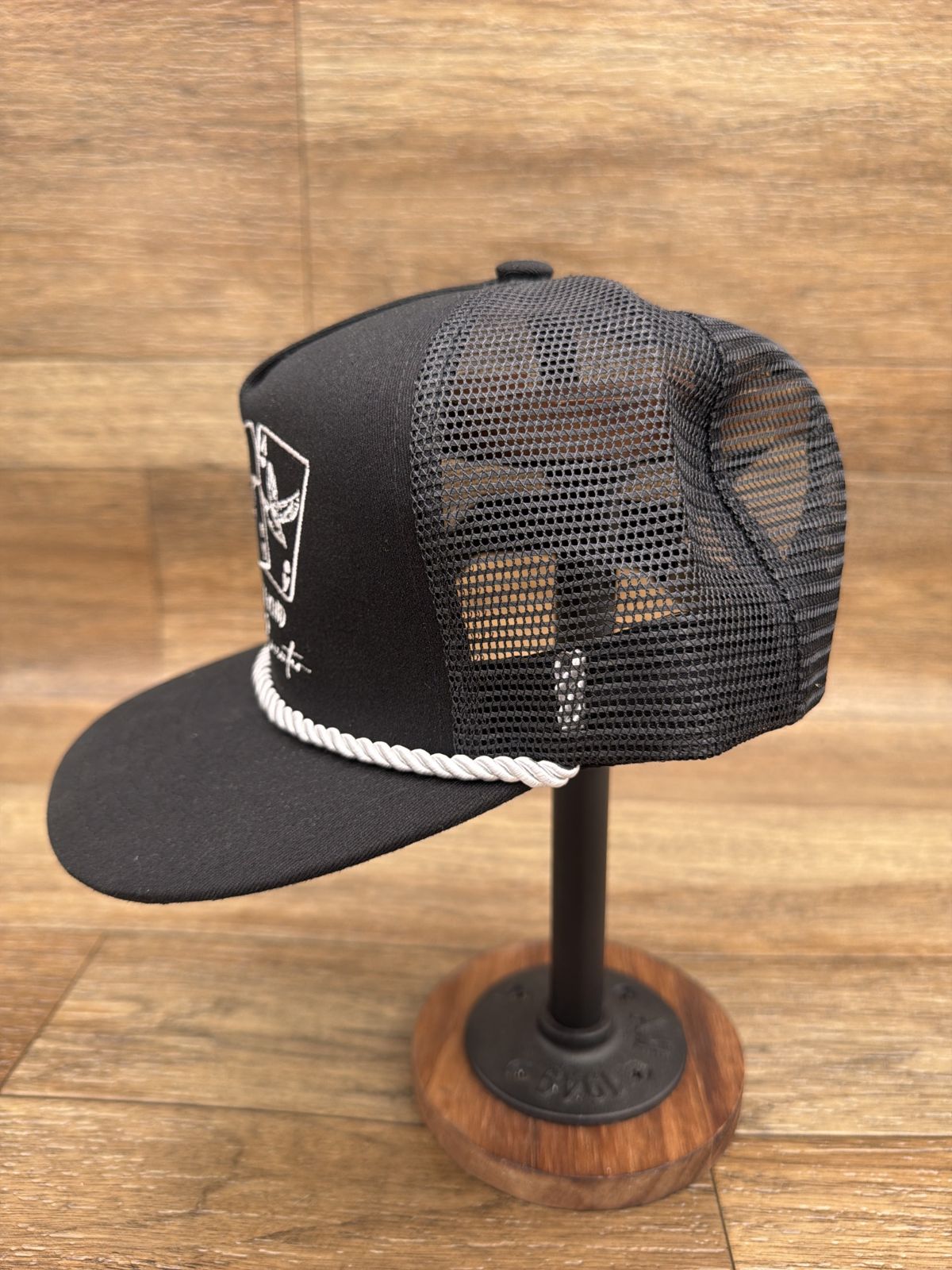 Three of a Kind flat brim rope cap in Black by Southern Executer, side