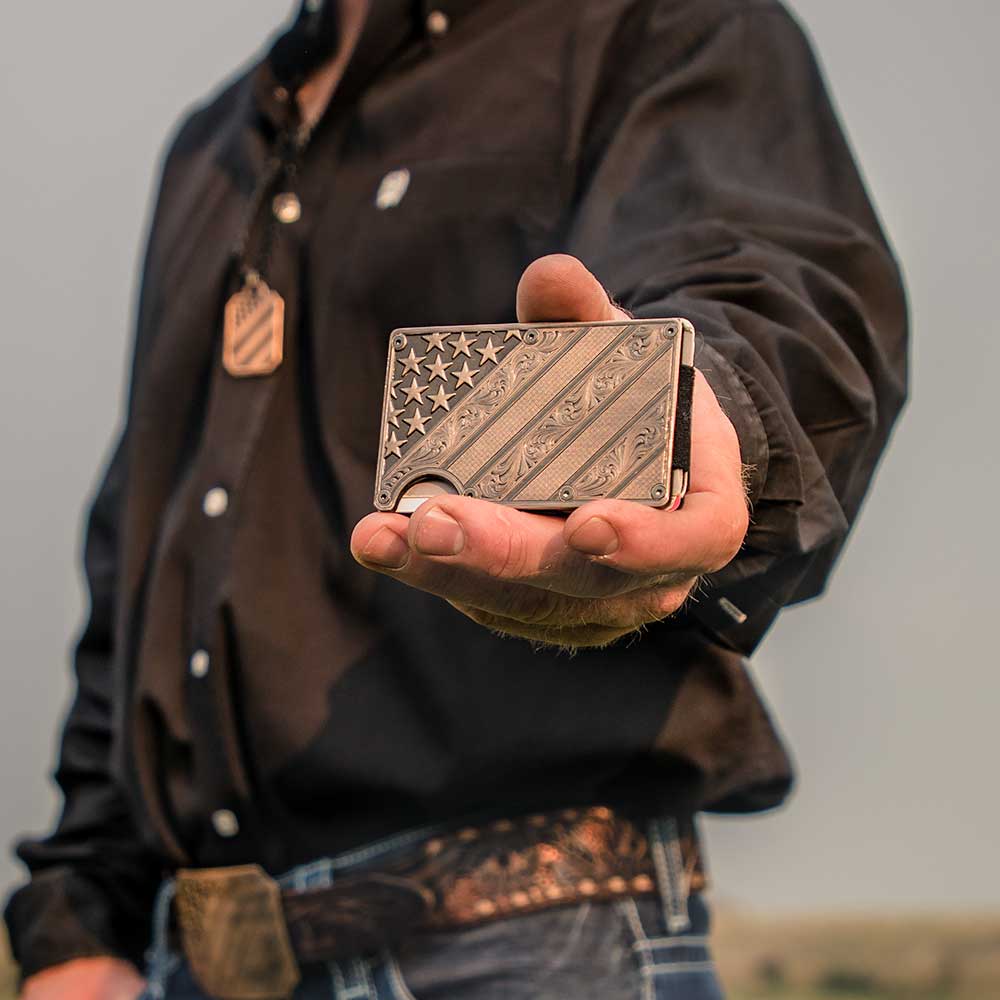 Montana Silversmiths All American Bronze Credit Card Holder Montana Silversmiths All American Bronze Credit Card Holder