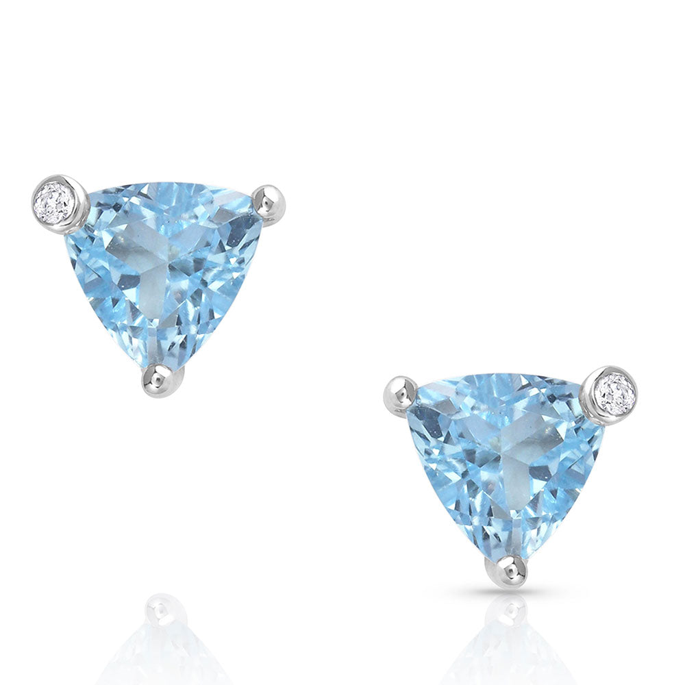 er4756 Azure Trillion Starlight Stud Earrings by Montana Silversmiths