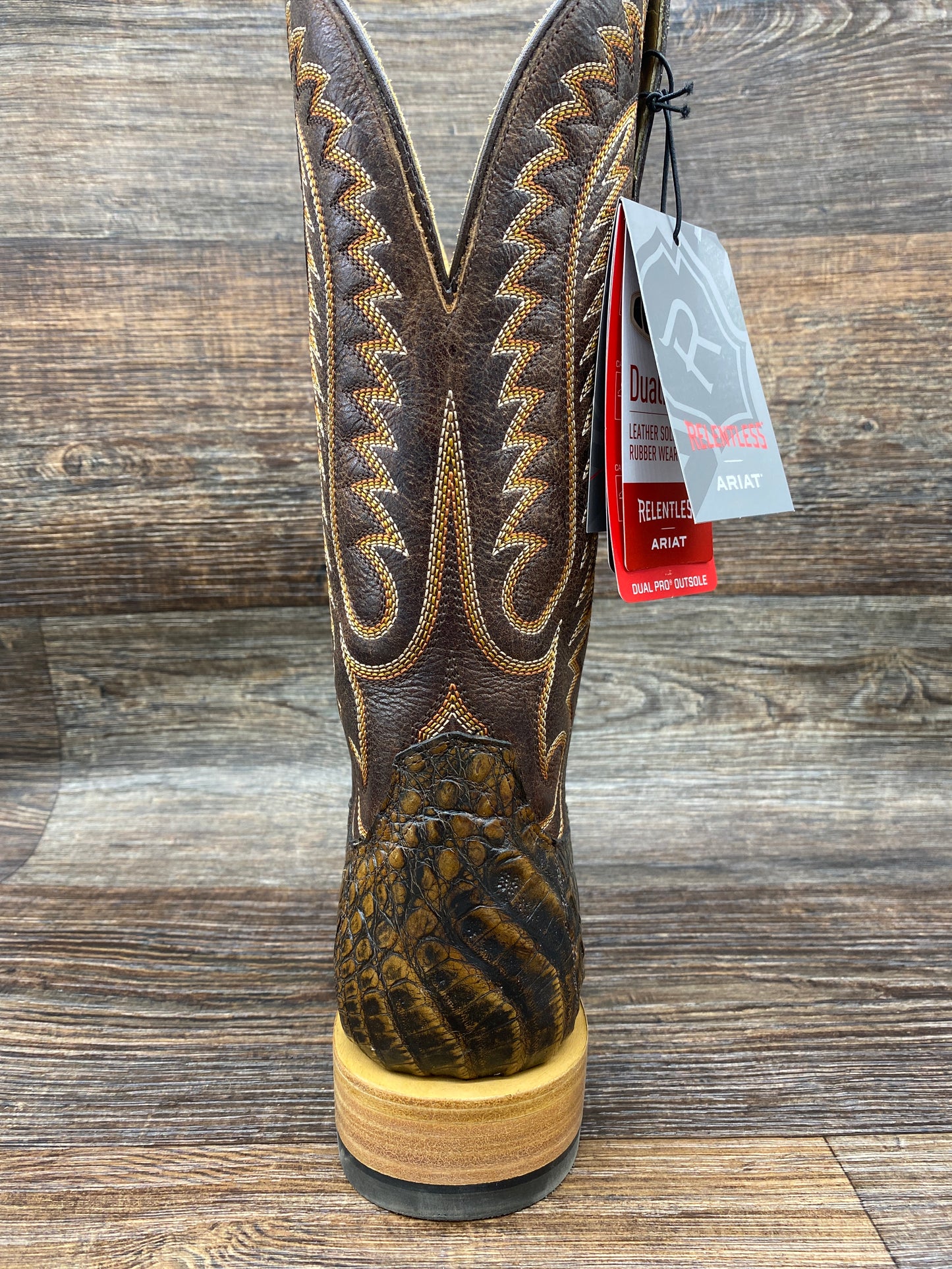 10029618 Men's Relentless Pro Caiman Belly Square Toe Boot by Ariat