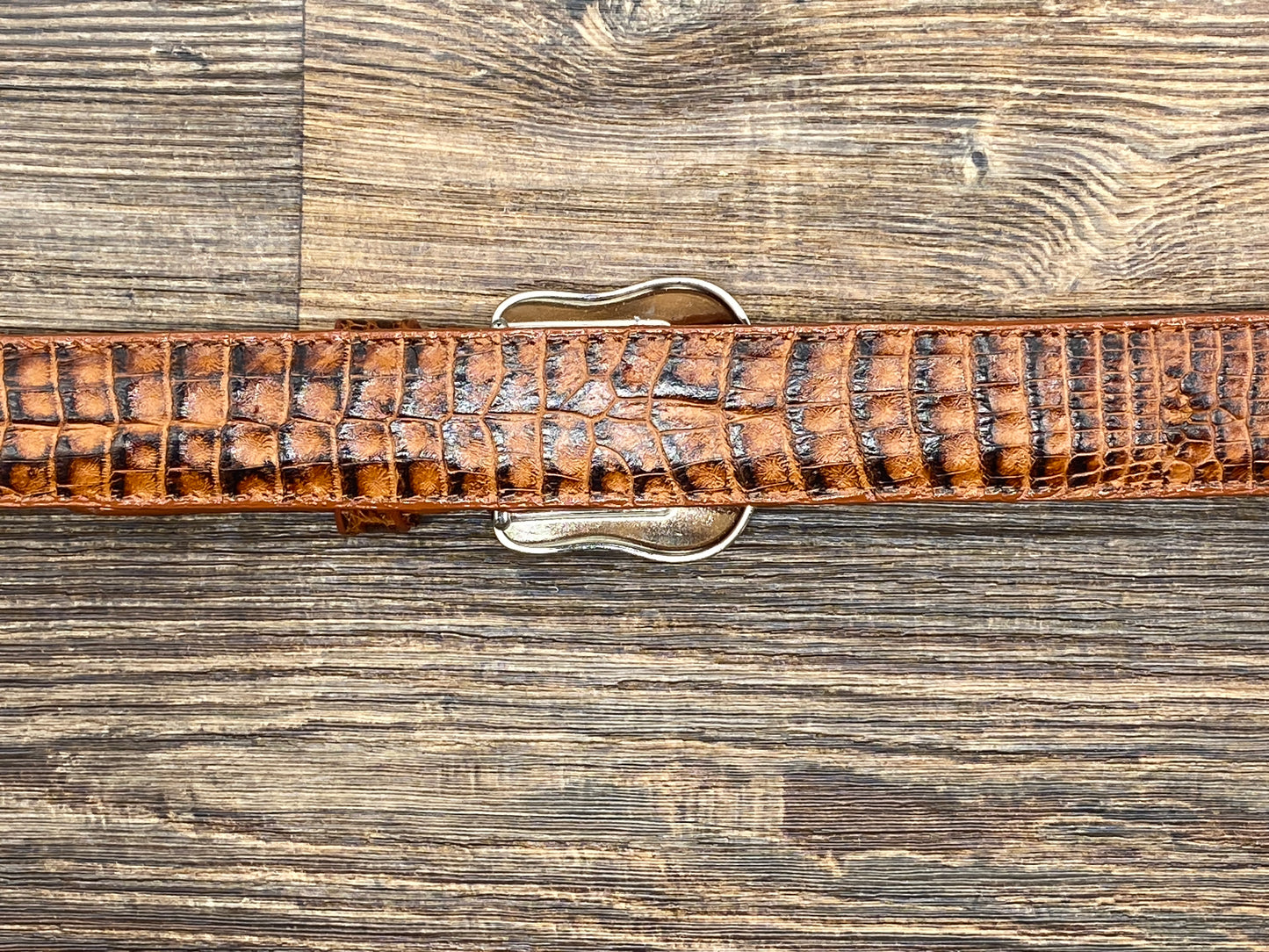 6074h Cognac Exotic Print Belt by Cowtown