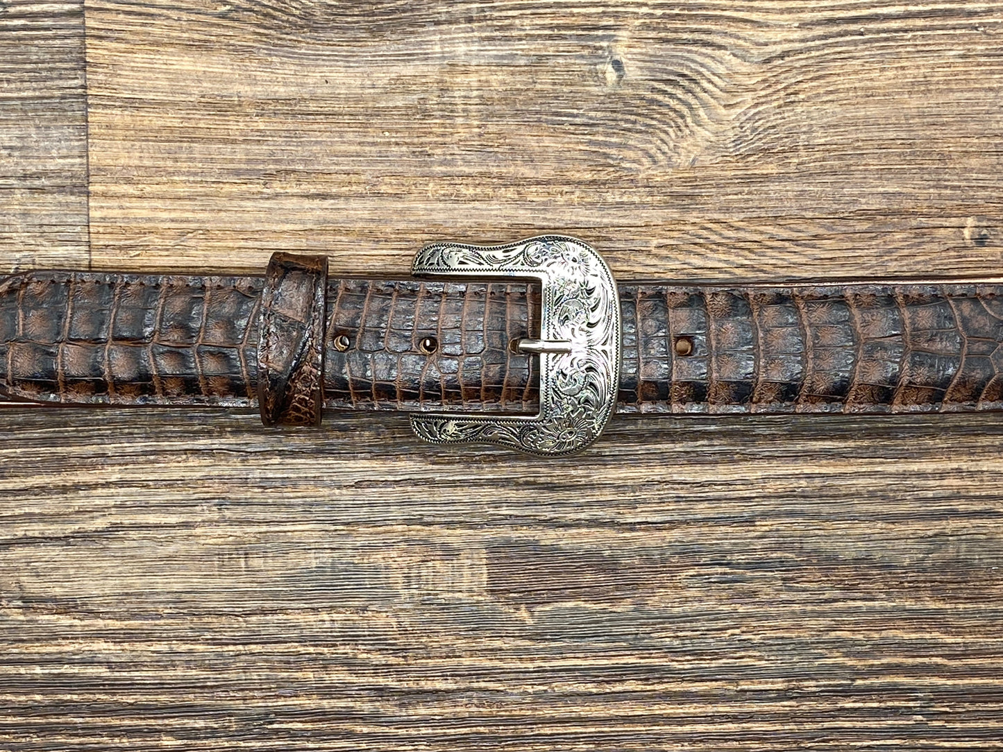 6084h Brown Exotic Print belt by Cowtown