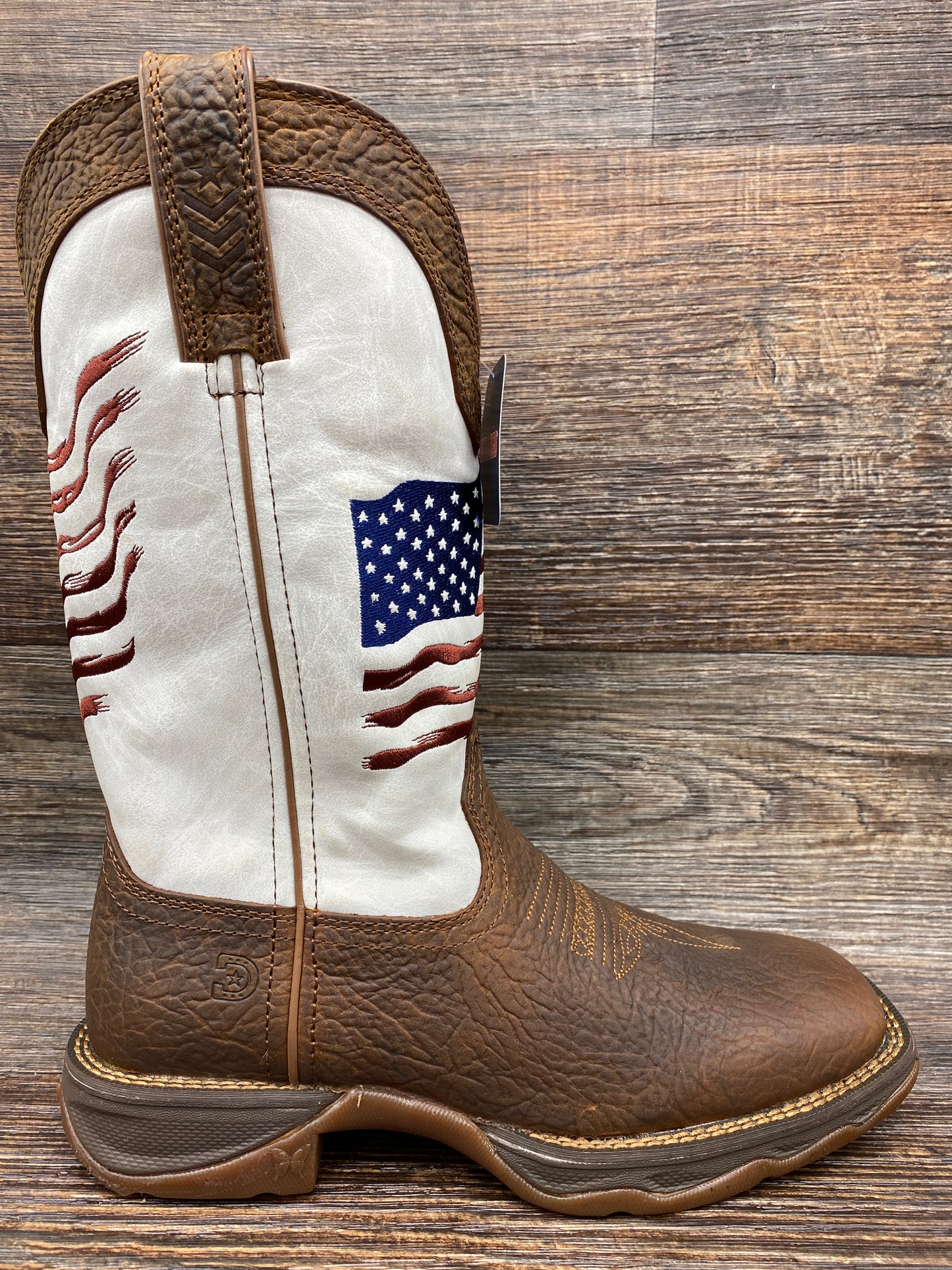 drd0394 Women's Lady Rebel Square Toe Distressed Flag Western Boot by Durango