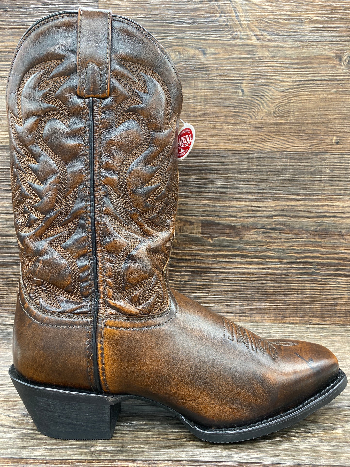 68444dp Men's Lawton Square Toe Leather Western Boot by Laredo