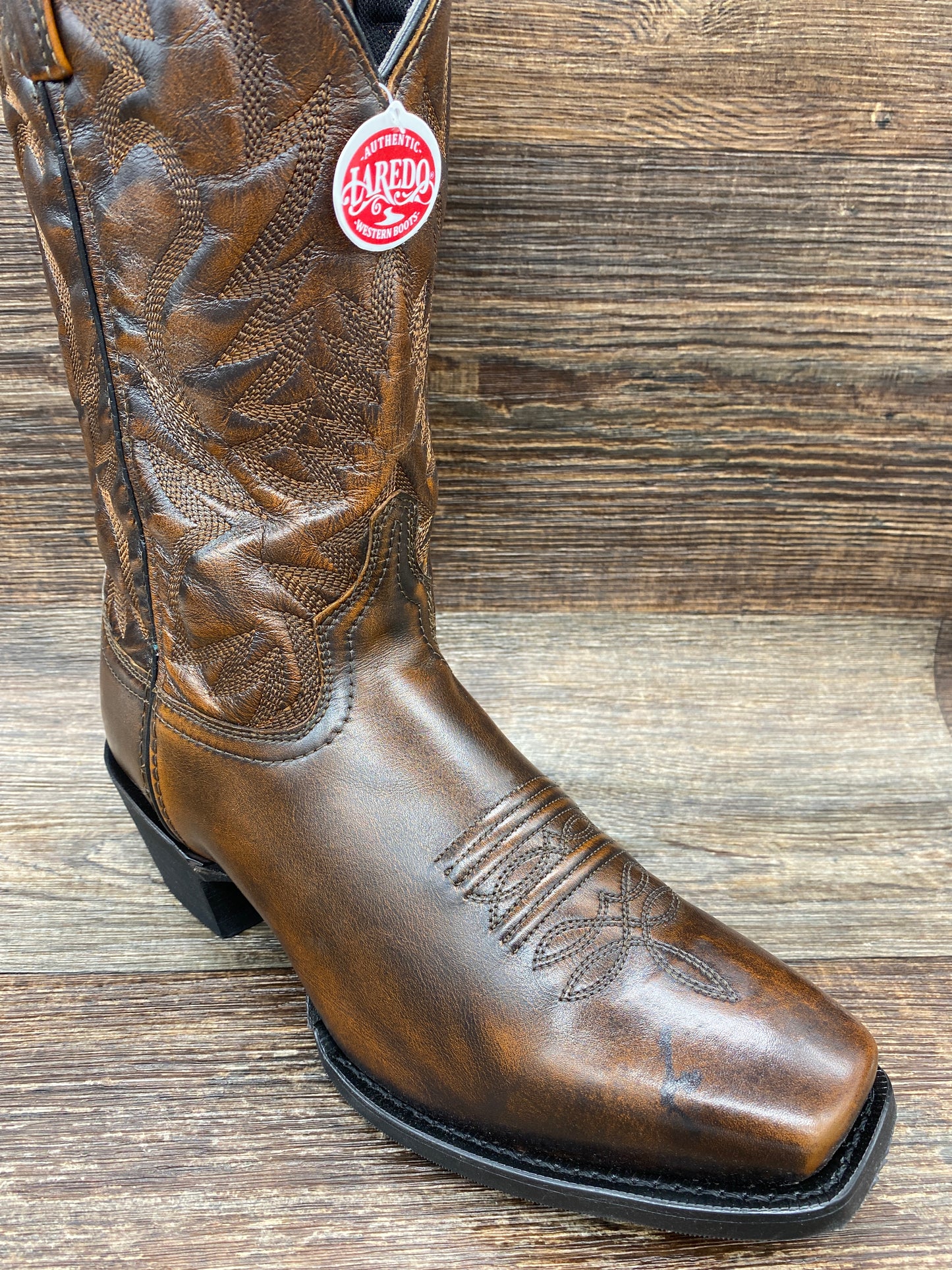 68444dp Men's Lawton Square Toe Leather Western Boot by Laredo