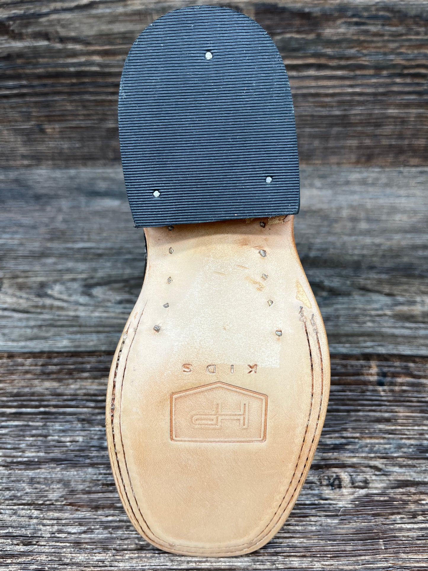 hpk1082 Kids Moka Sabotage Patch Square Toe Western Boot by Horse Power