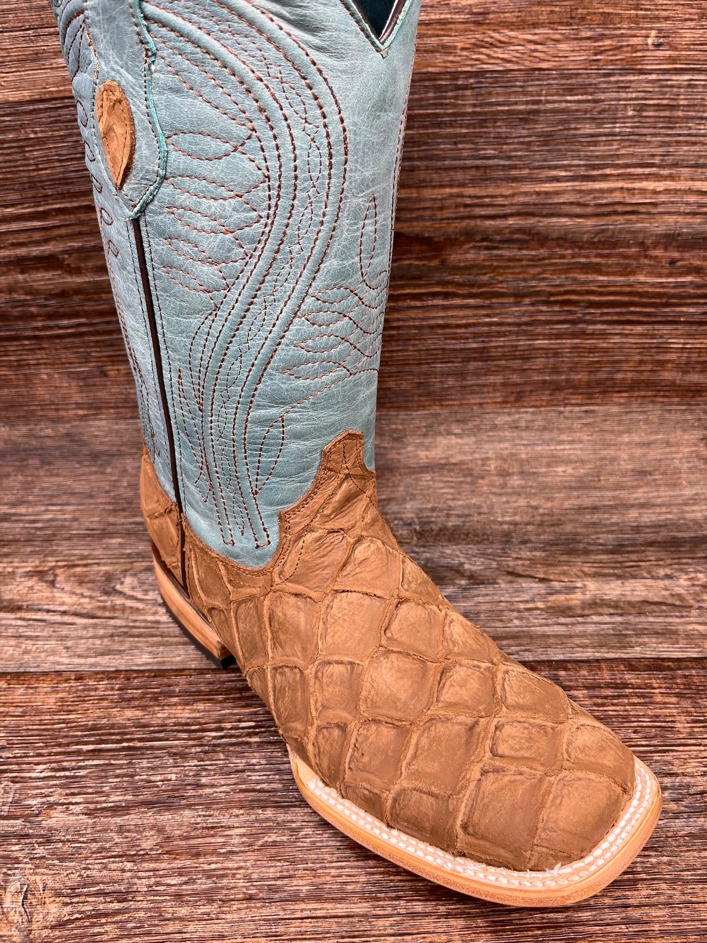 4339310 Men's Bronco Pirarucu Print Square Toe Western Boot by Ferrini