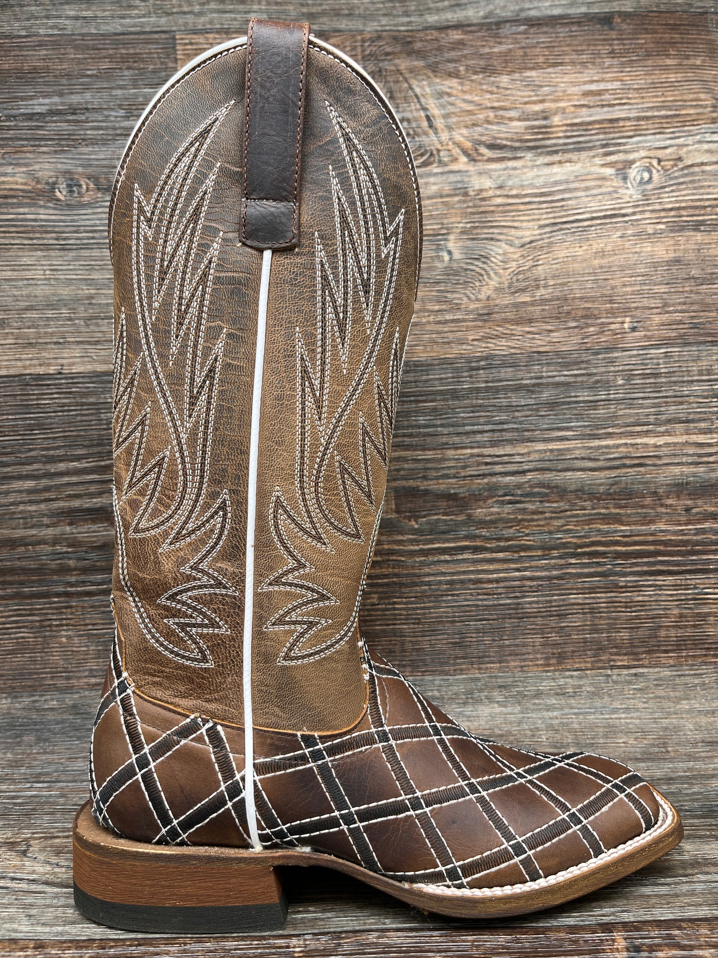 m9082 Women's Moka Sabotage Patch Square Toe Western Boot by Macie Bean