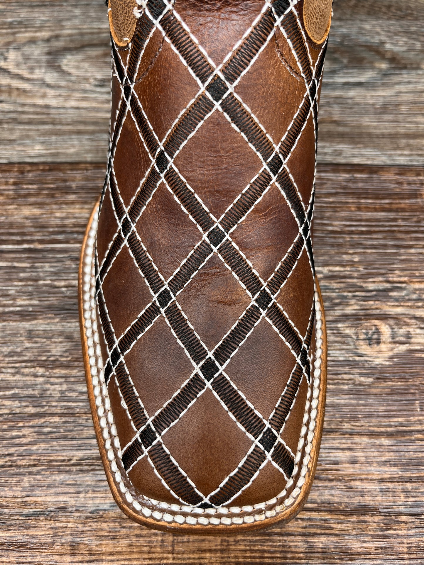 m9082 Women's Moka Sabotage Patch Square Toe Western Boot by Macie Bean