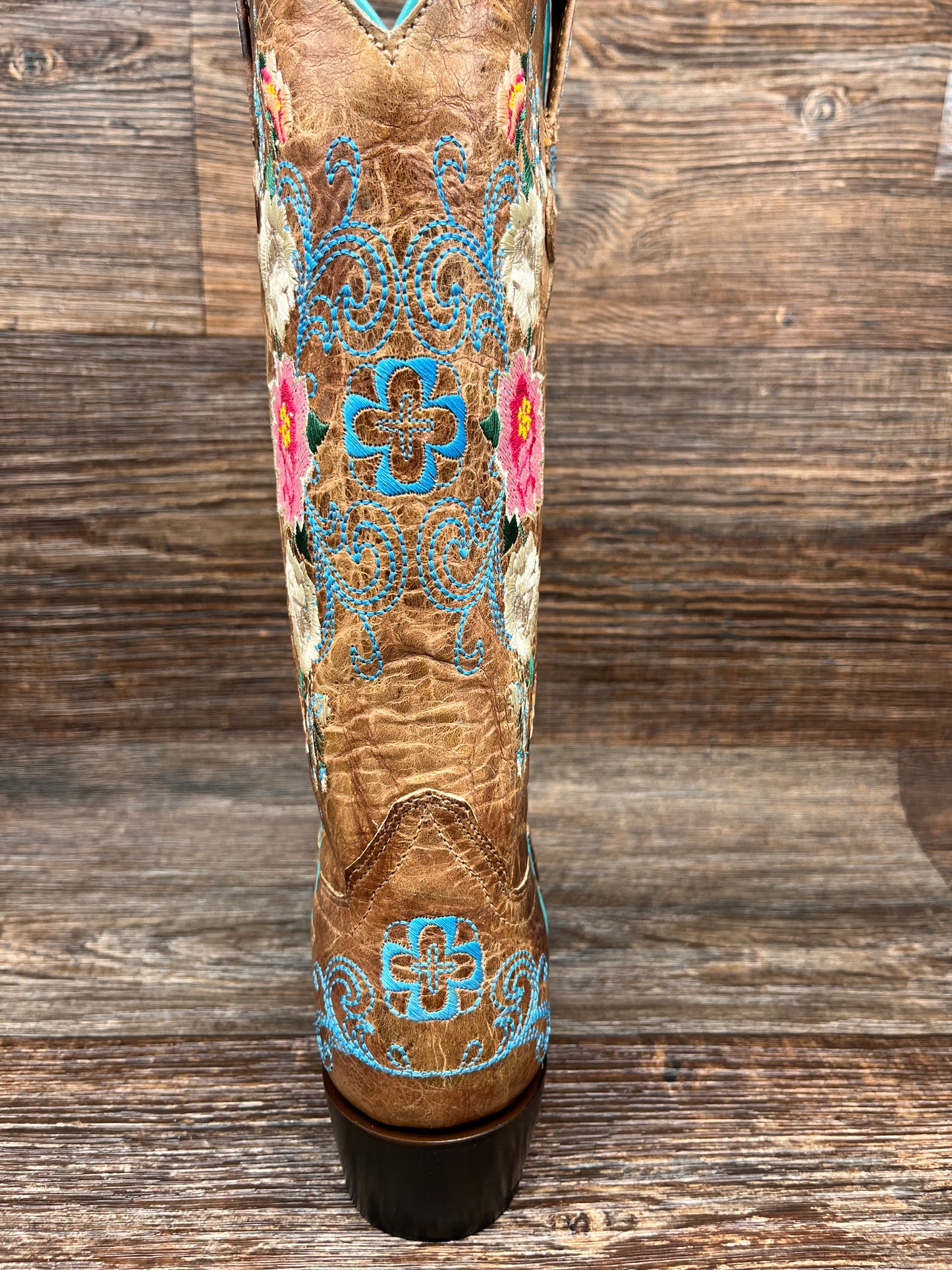 m8012 Ladies Floral Embroidery Snip Toe Western Boot by Macie Bean