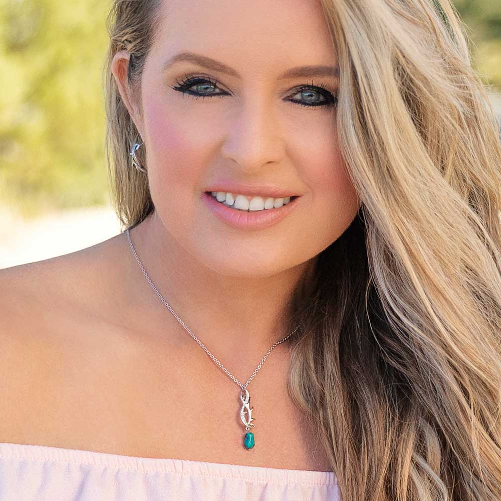 ktnc5045 Rooted in Stone Antler Necklace by Montana Silversmiths