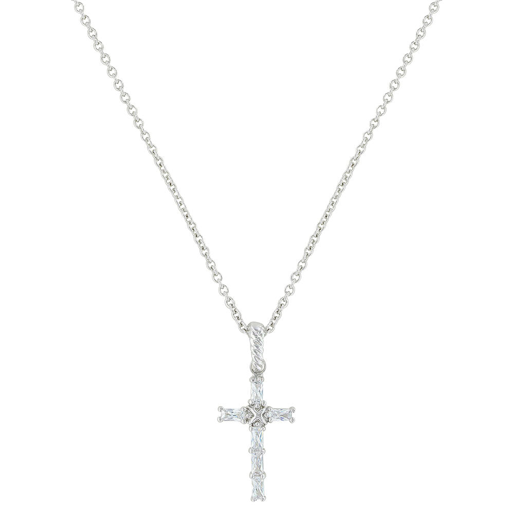 nc3239 Acadian Cross Baguette Necklace by Montana Silversmiths