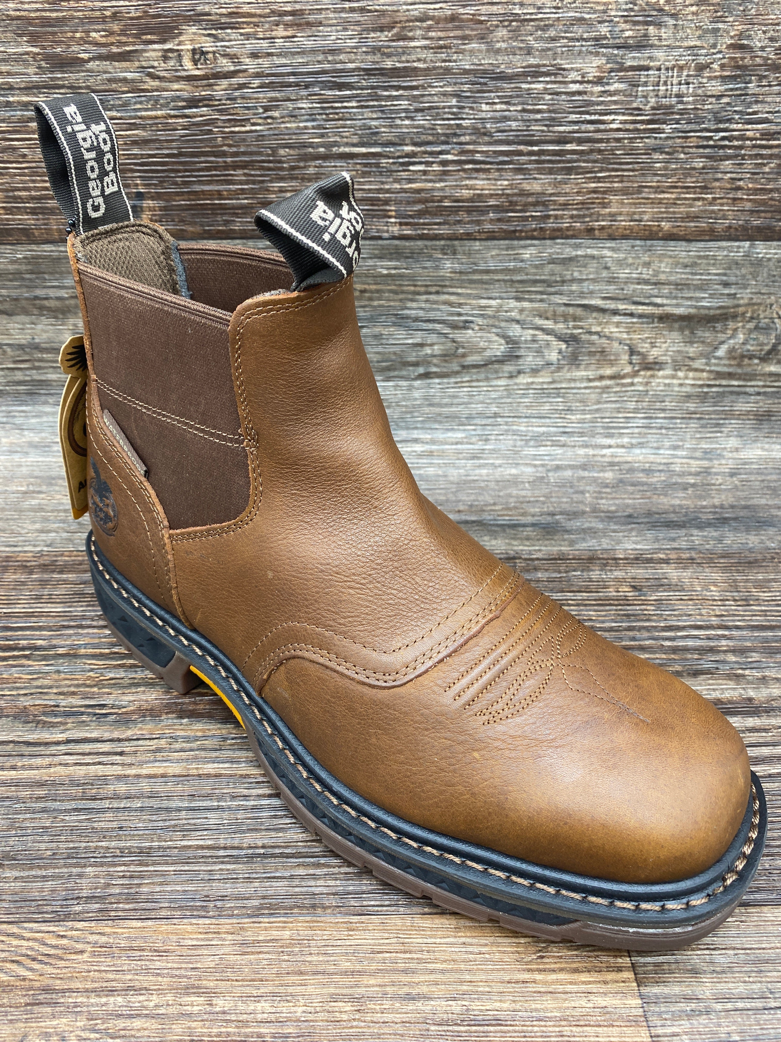 Georgia Boot Amp Lt Wedge Chelsea Work Boot in Brown for Men Georgia Boot Amp Lt Wedge Chelsea Work Boot in Brown for Men