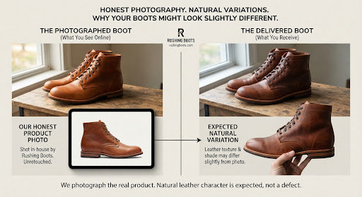 Why Your Boots Might Look Slightly Different Than the Photo