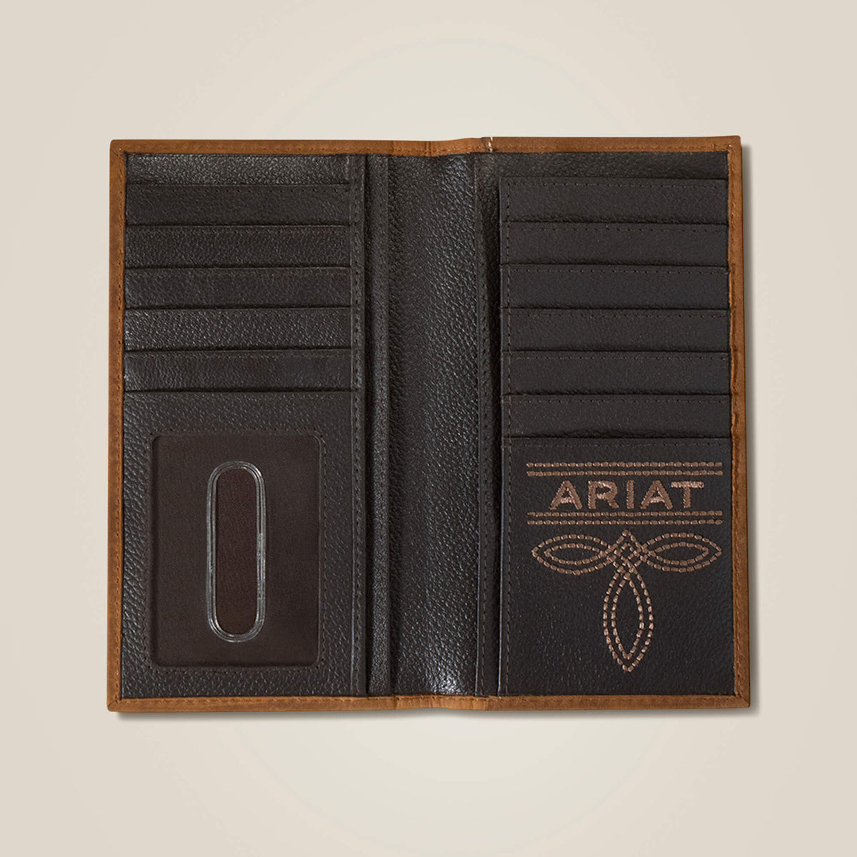 Men's Rodeo Wallet, Flag Shield, Brown by Ariat - back