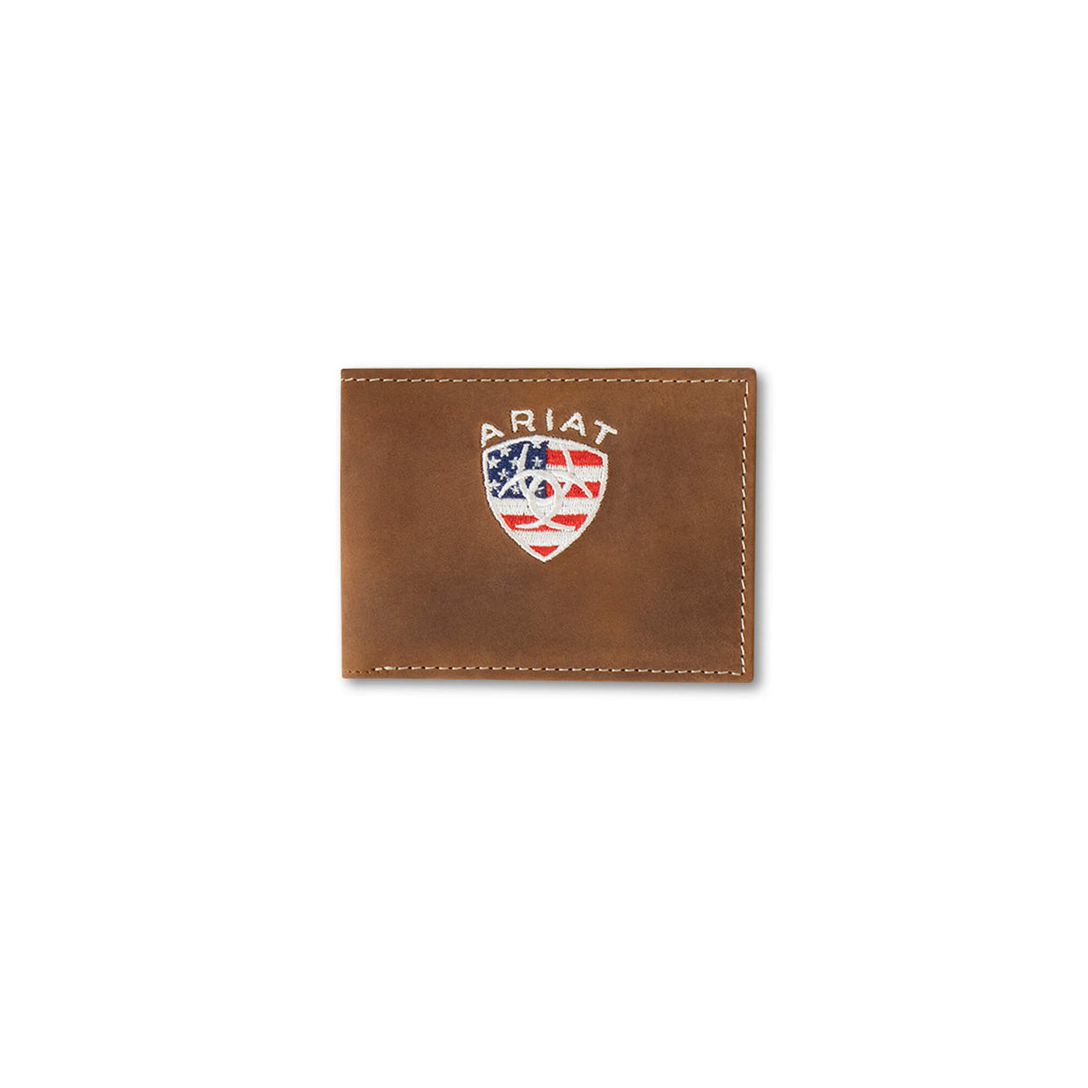 Men's Bifold Wallet, Flag Shield, Brown by Ariat