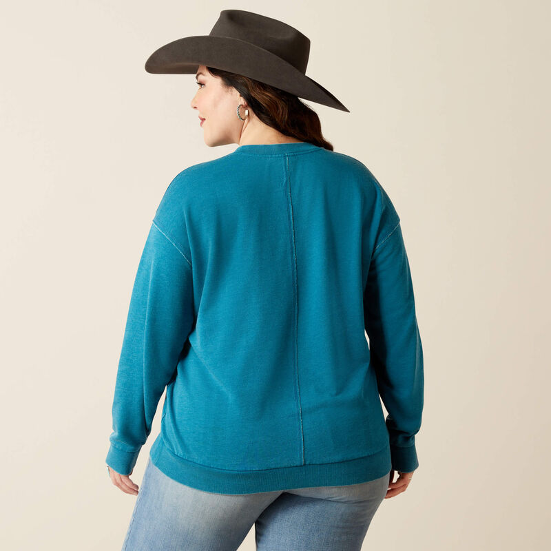 10052556 Women's "Unwind" Sweatshirt in Ocean Depths by Ariat