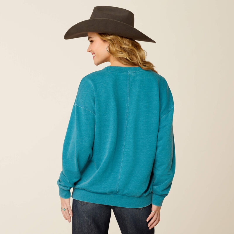 10052556 Women's "Unwind" Sweatshirt in Ocean Depths by Ariat