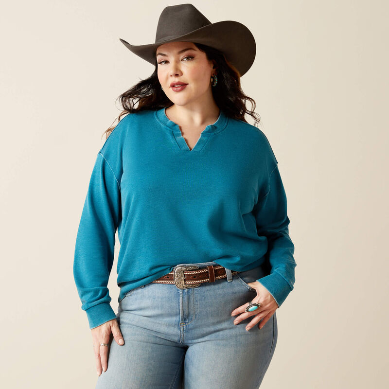 10052556 Women's "Unwind" Sweatshirt in Ocean Depths by Ariat