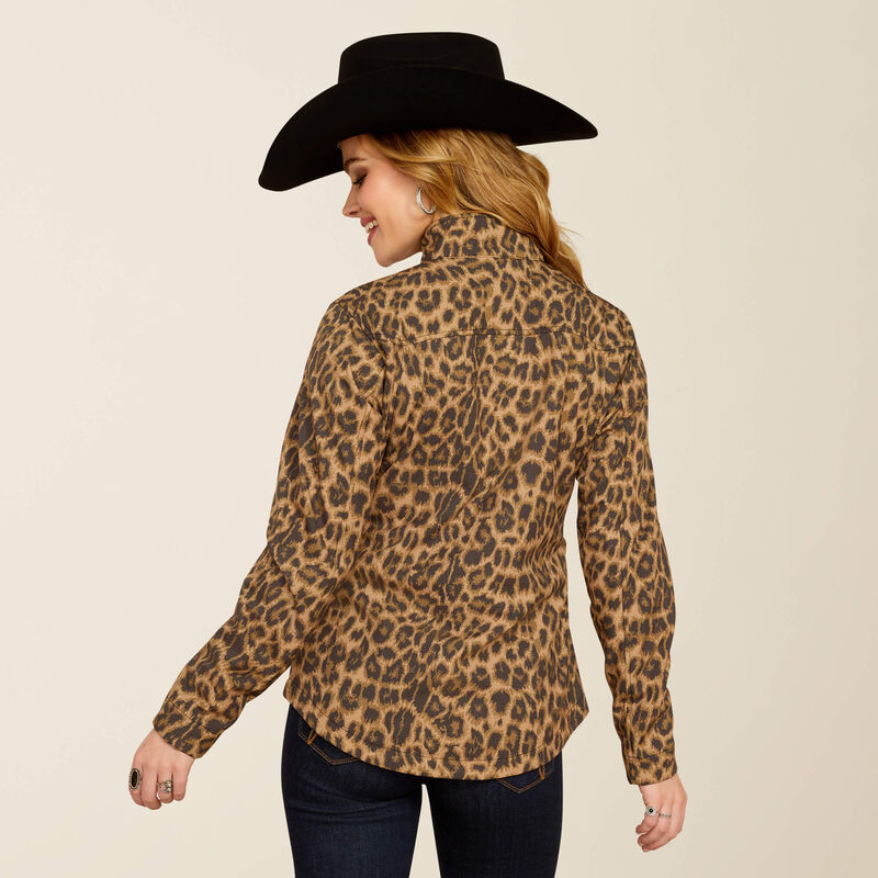 10053013 Women's New Team Softshell Print Jacket LILA LEOPARD By Ariat