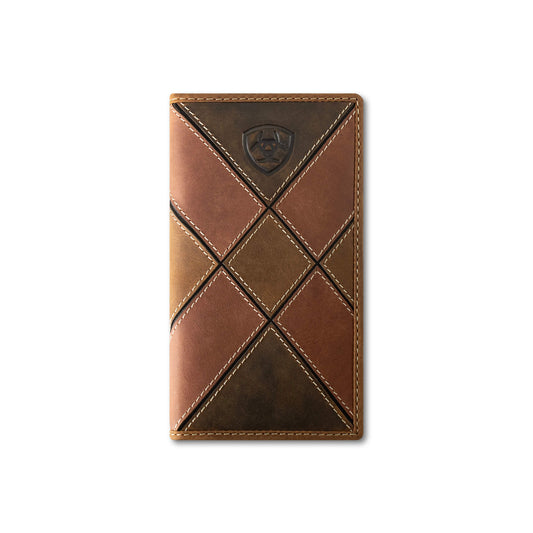 Men's Rodeo Wallet, Patchwork Logo Embossed, Multi-Color by Ariat