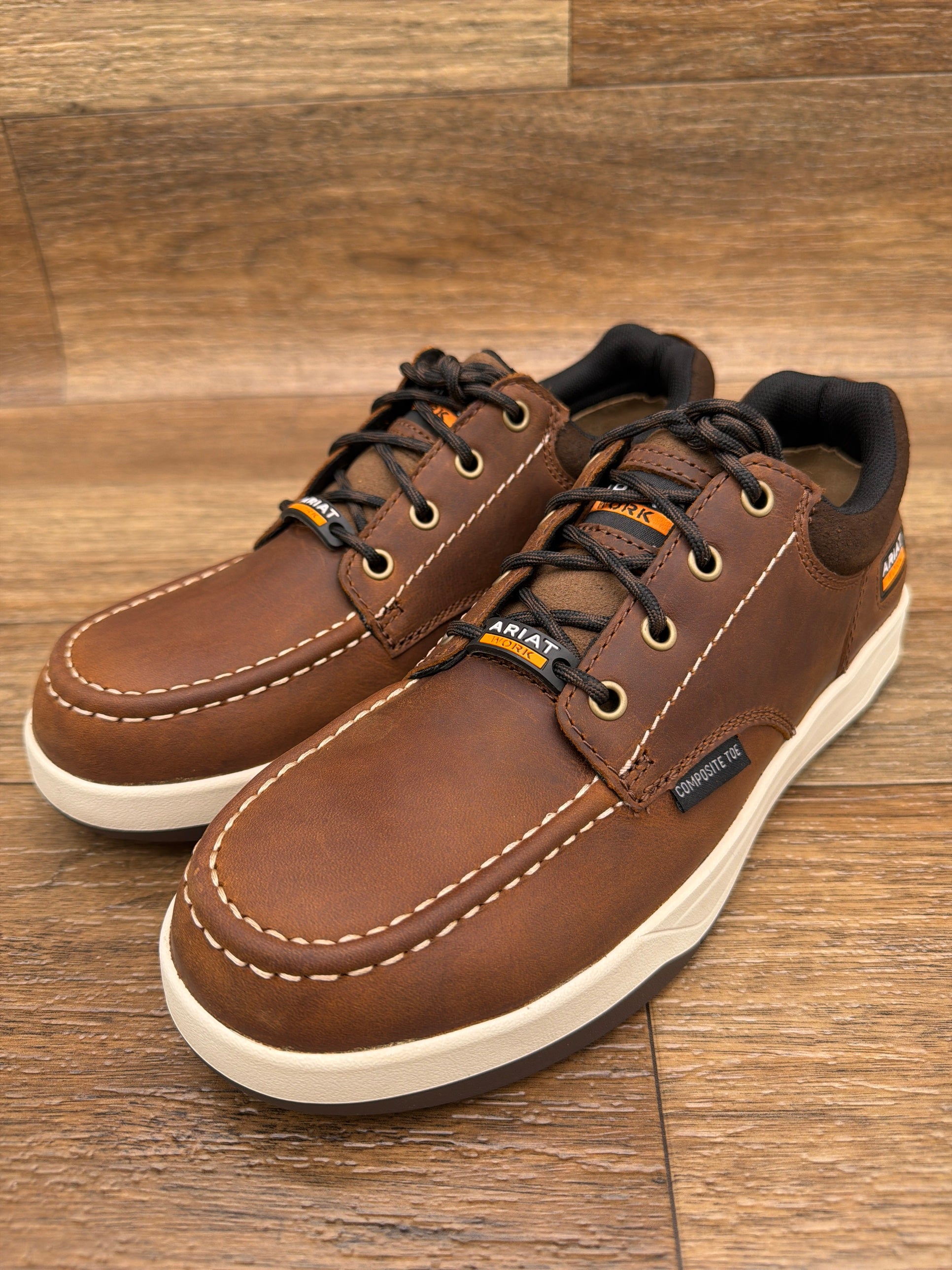 10080332 Men's Outmatch Composite Toe Work Shoe by Ariat - pair, angled view