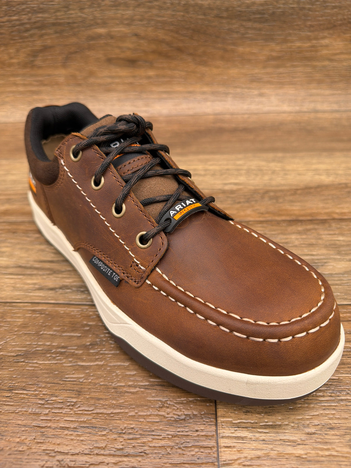 10080332 Men's Outmatch Composite Toe Work Shoe by Ariat - toe detail