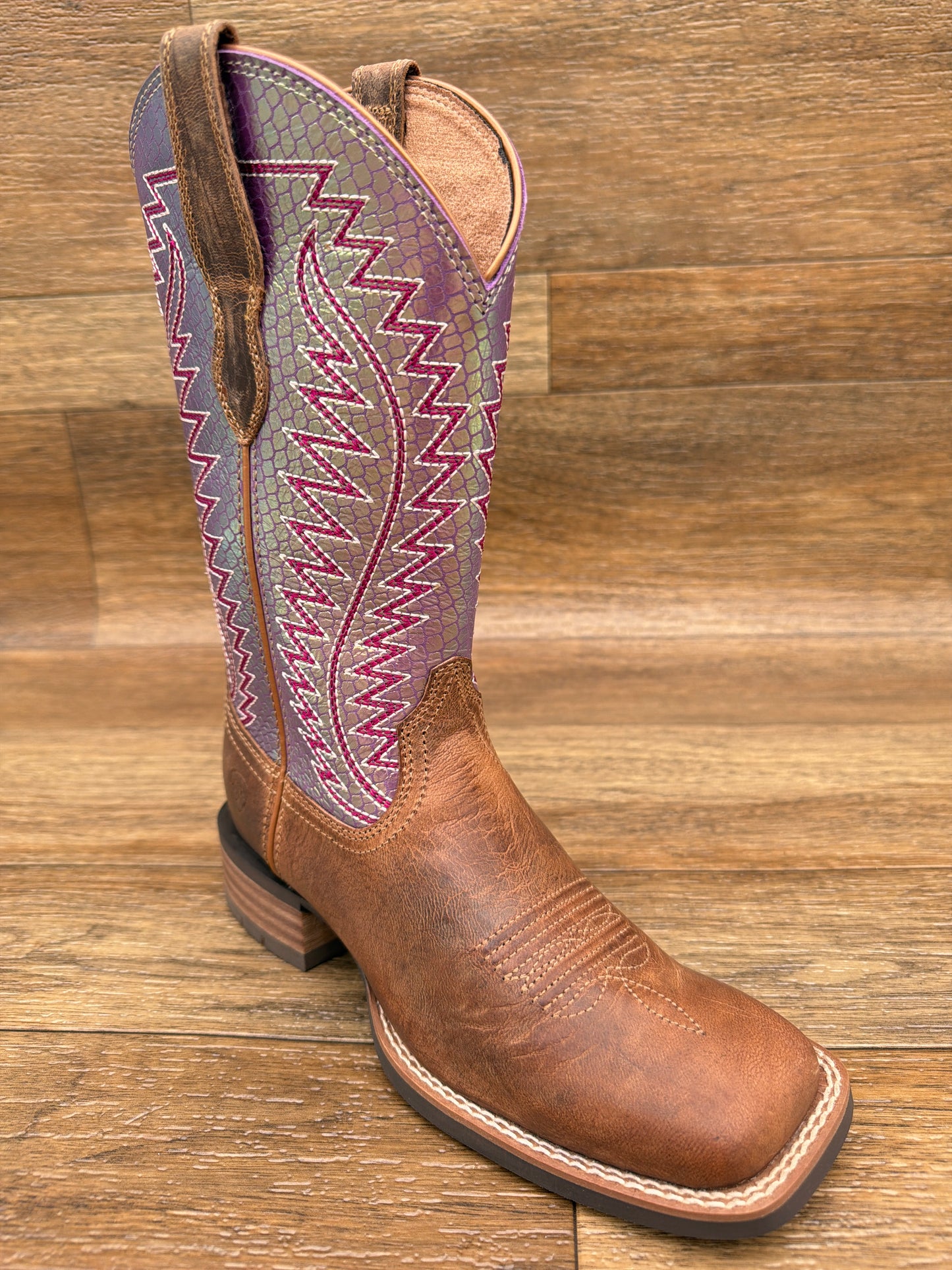 Women's Monte Vista Wide Square Toe Western Boot by Ariat - side view