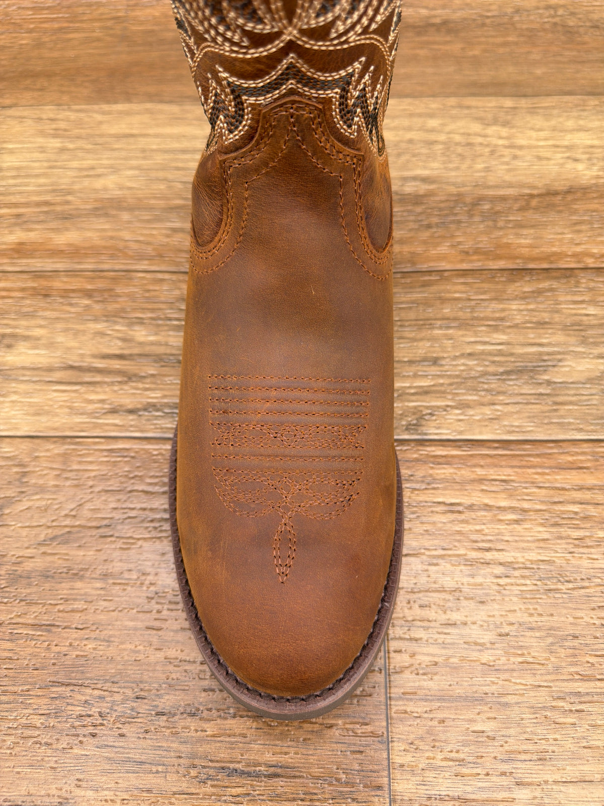 10080534 Men's Sport Stockman U-Toe Western Boot by Ariat - toe detail
