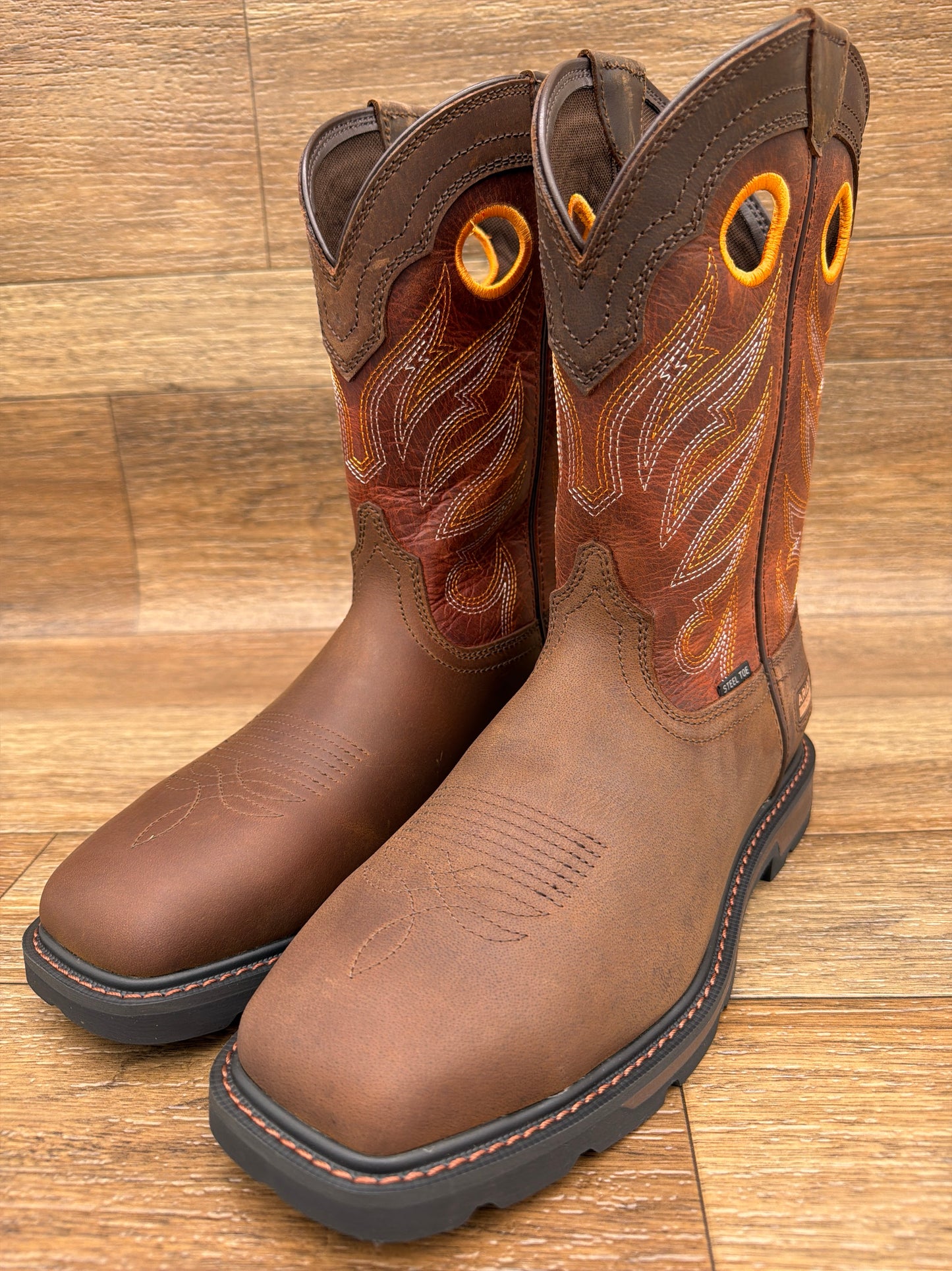 10082160 Men's Groundwork Wide Square Toe Steel Toe Work Boot by Ariat - pair
