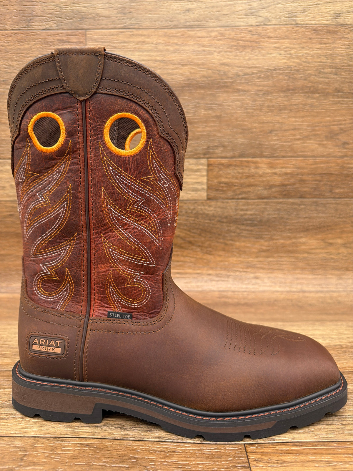 10082160 Men's Groundwork Wide Square Toe Steel Toe Work Boot by Ariat - profile