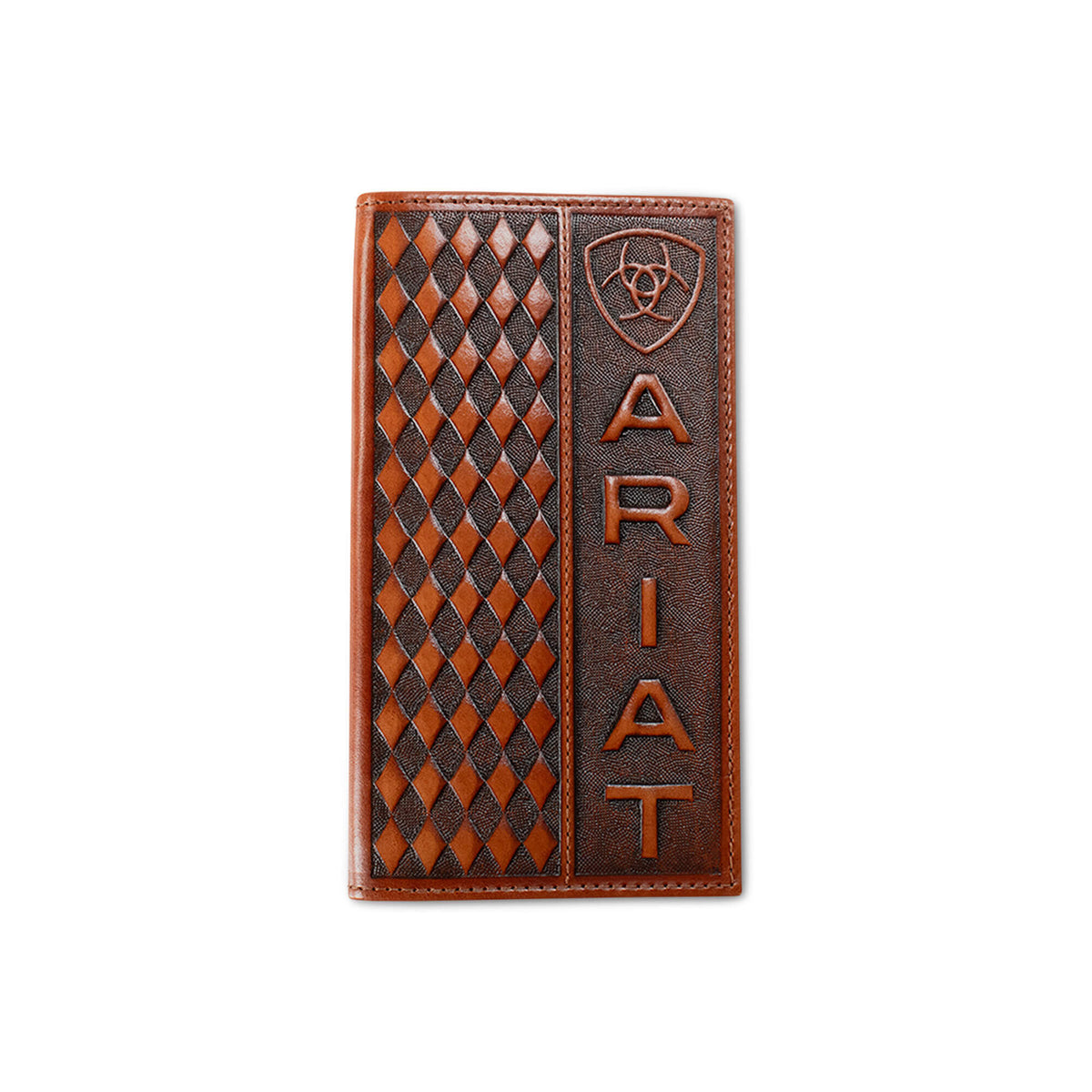 Men's Rodeo Wallet, Diamond Embossed, Brown by Ariat