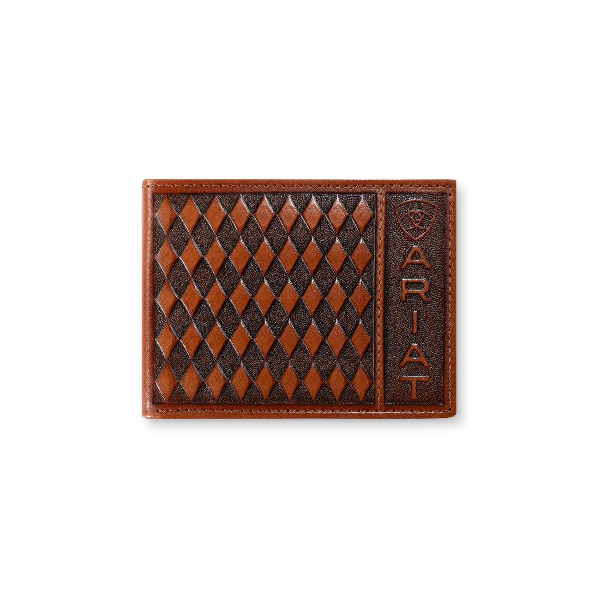 Men's Bifold Wallet, Diamond Embossed, Brown by Ariat