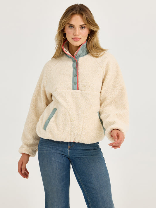 2367339 Retro Punchy Sherpa Snap Pullover by Wrangler