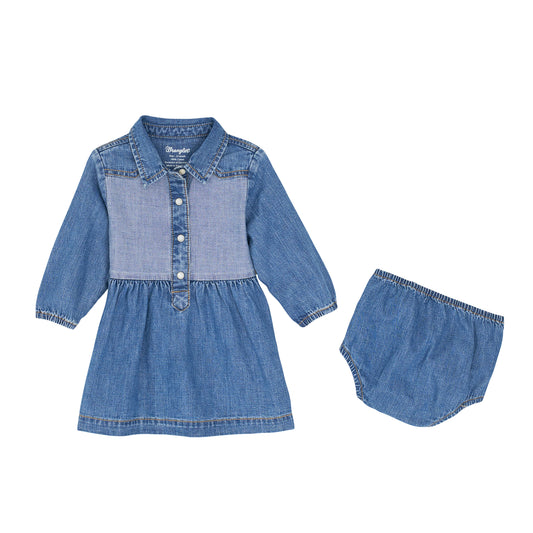 112367496 Baby & Toddler Girl's Denim Snap Dress