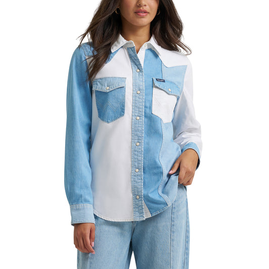 112374832 Women's Americana Boyfriend Denim Snap by Wrangler