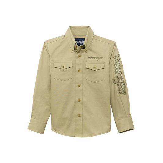 112374833 Boy's Long Sleeve Logo Shirt by Wrangler