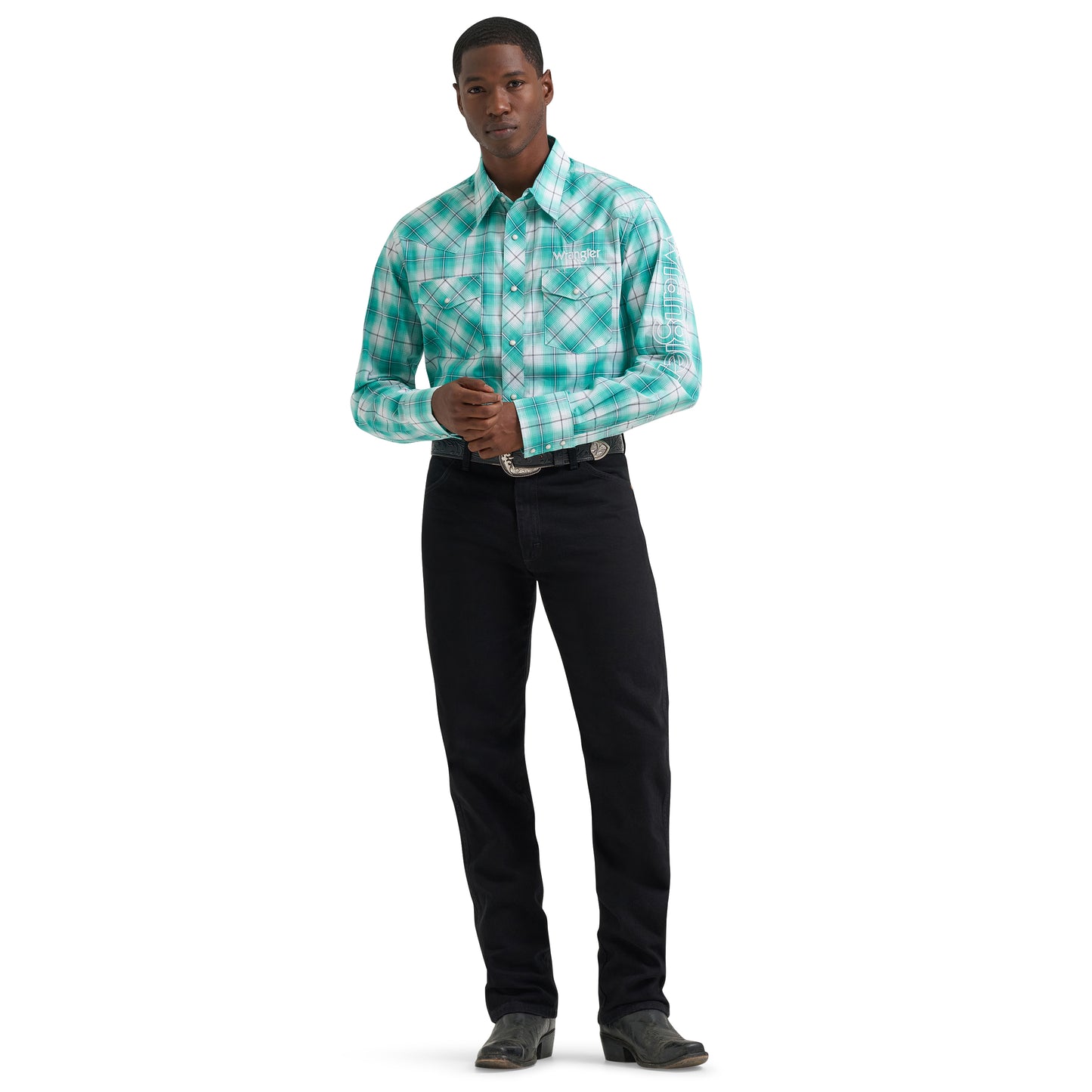 112374857 Men's Long Sleeve Logo Shirt by Wrangler