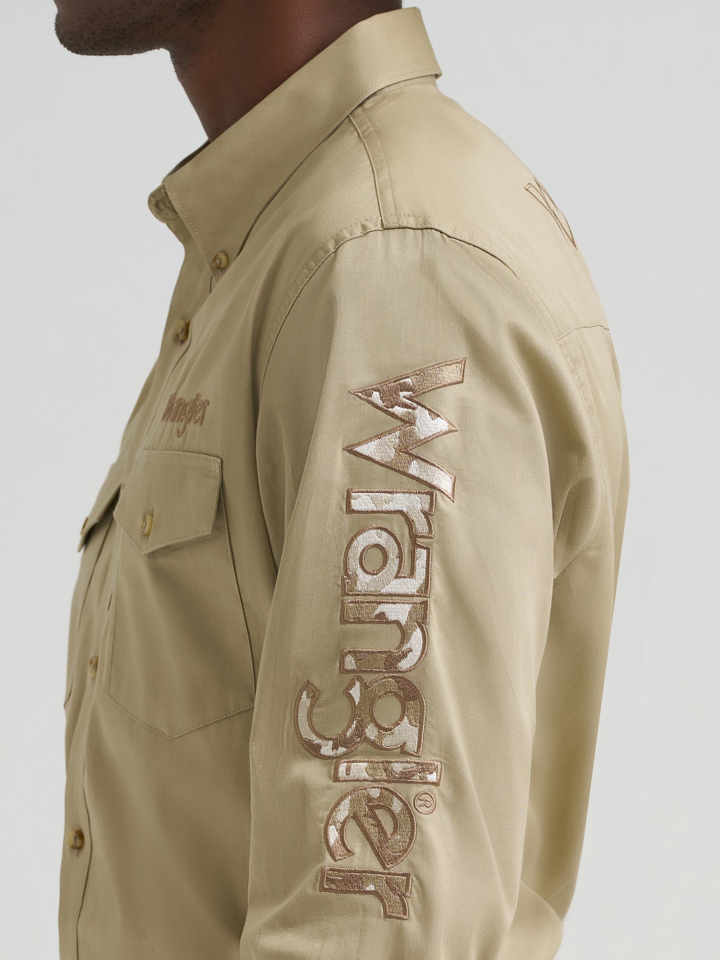 112374859 Men's Long Sleeve Logo Shirt by Wrangler