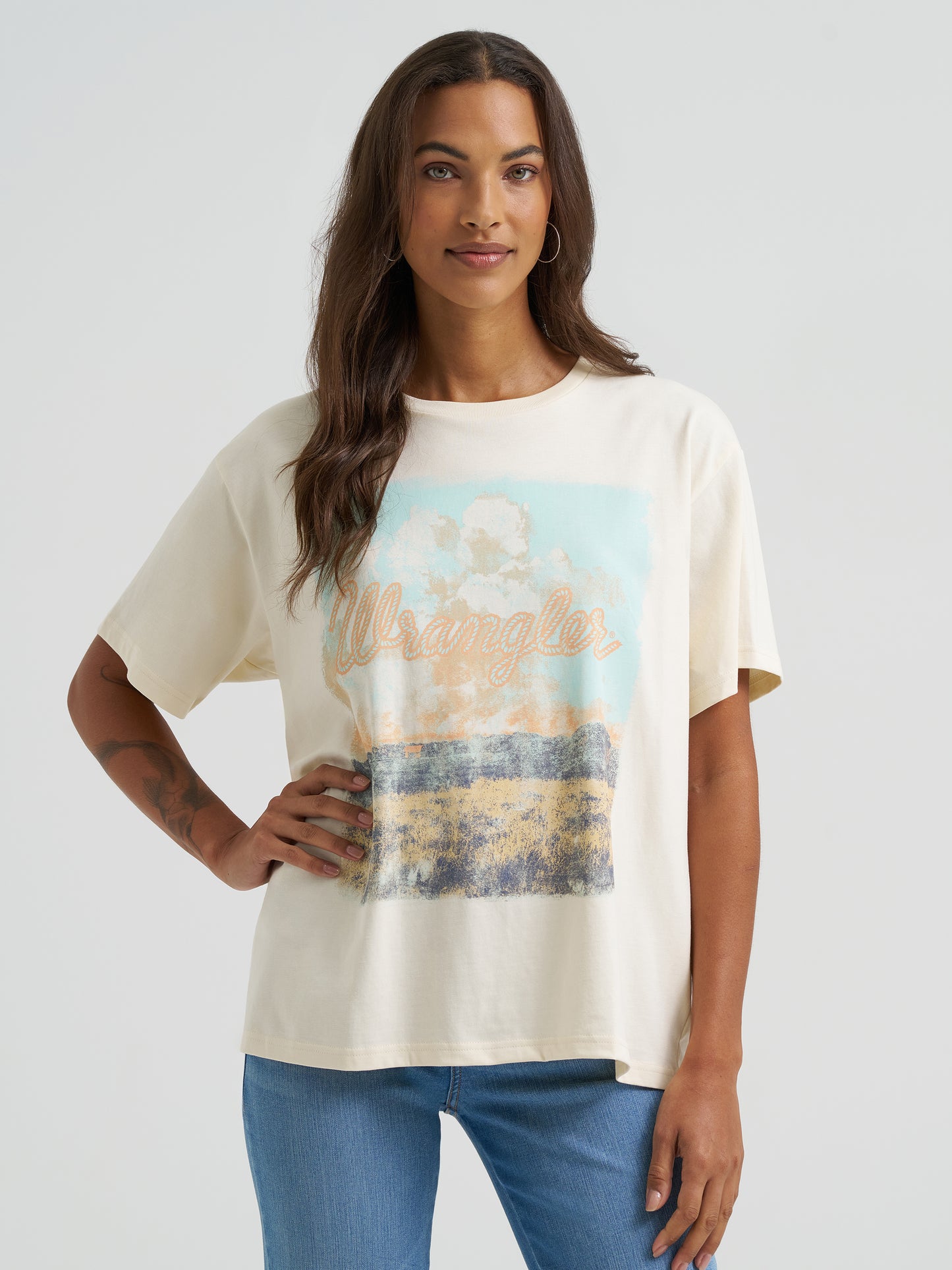 112375896 Women's Retro Graphic Short Sleeve T-Shirt by Wrangler